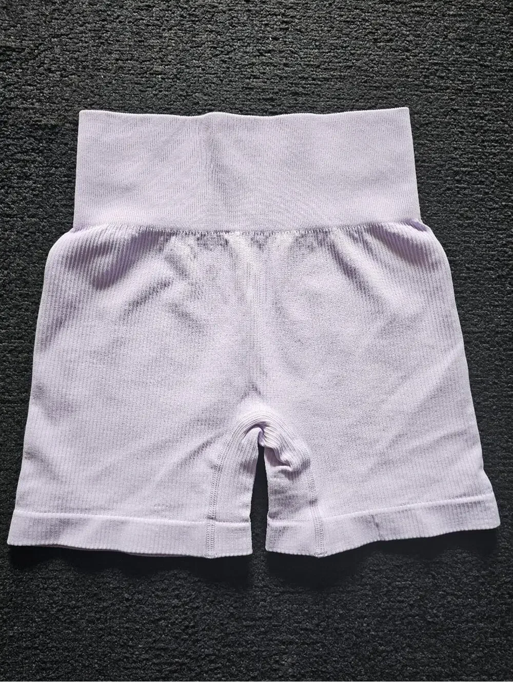 Women's Ribbed High-Waist Biker Shorts - Lavender, Black, Blue